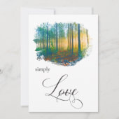 "Einfache LIEBE Waldwälder Rustikale Einladung (Vorderseite)