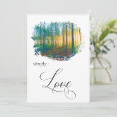 "Einfache LIEBE Waldwälder Rustikale Einladung (Stehend Vorderseite)