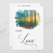 "Einfache LIEBE Waldwälder Rustikale Einladung (Vorne/Hinten)
