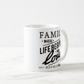 Einfache Liebe Wärme Zitat Familienweißer Schwarz Kaffeetasse (VorderseiteRechts)