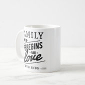 Einfache Liebe Wärme Zitat Familienweißer Schwarz Kaffeetasse (Vorderseite Links)