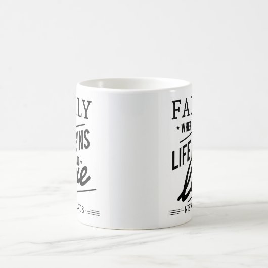 Einfache Liebe Wärme Zitat Familienweißer Schwarz  Kaffeetasse (Mittel)