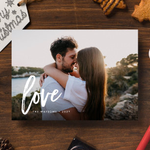 Einfache Liebe Weiße Feiertage Fotokarte Feiertagskarte