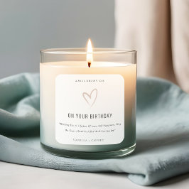 Einfache Liebe Weißer Schimmer Herzstück Geburtsta Quadratischer Aufkleber