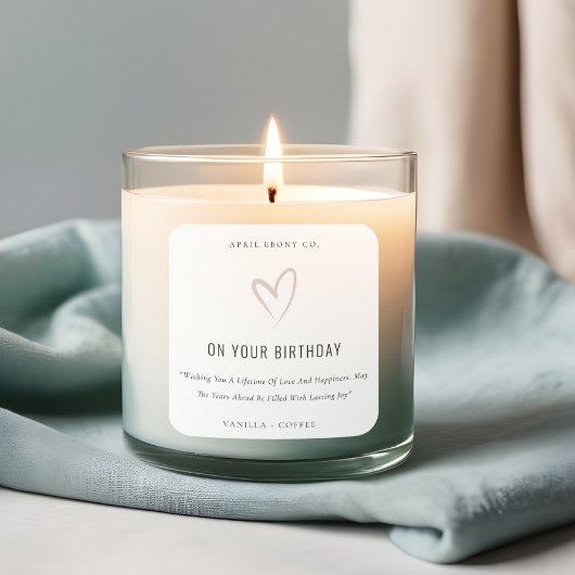 Einfache Liebe Weißer Schimmer Herzstück Geburtsta Quadratischer Aufkleber