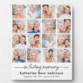 Einfache liebende Erinnerung 16 Foto Collage Memor Fotoplatte (Vorderseite)
