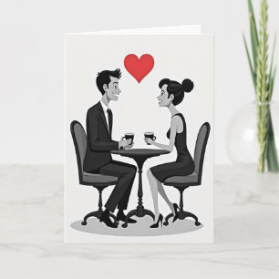 Einfache Liebes-Coffee-Date-Karte Karte