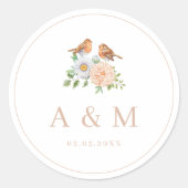 Einfache Liebesvögel Runder Aufkleber (Vorderseite)