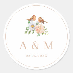 Einfache Liebesvögel Runder Aufkleber