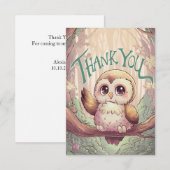 Einfache liebliche Eule Dankeskarte (Vorne/Hinten)