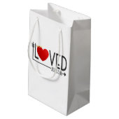 Einfache liebte Bibel Verse Valentine | Geschenktü Kleine Geschenktüte (Rückseite Schrägansicht)