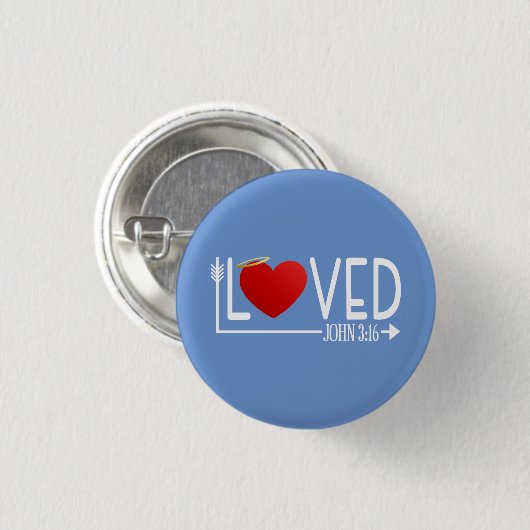 Einfache liebte Bibel Verse Valentine | Schaltfläc Button (Vorne & Hinten)