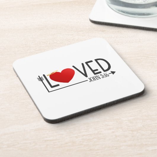 Einfache liebte Bibel Verse Valentine | UNTERSETZE Getränkeuntersetzer (Linke Seite)