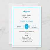 Einfache Light Blue Baby Dusche Personalisiert Einladung (Vorderseite)