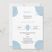 Einfache Light Blue Custom Baby Dusche Einladung (Vorderseite)