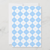 Einfache Light Blue Gingham Kariert Boy Baby Dusch Einladung (Rückseite)