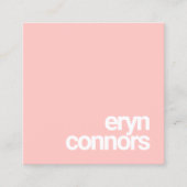 Einfache Light Coral Pink Moderne Typografie Quadratische Visitenkarte (Vorderseite)