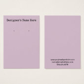 Einfache Light Mauve Earring Display Card (Vorne & Hinten)
