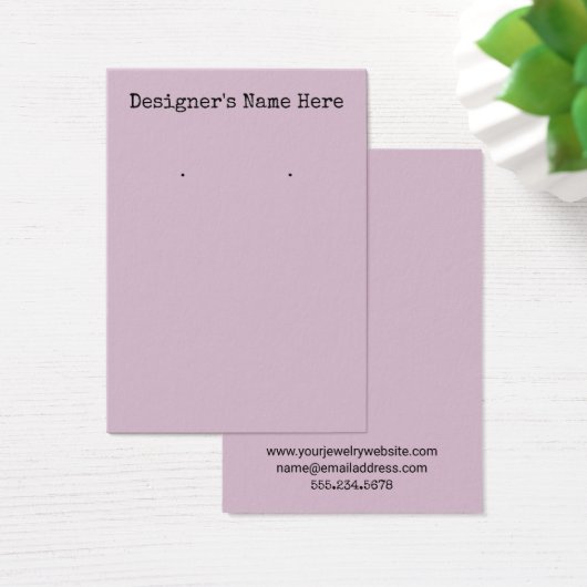Einfache Light Mauve Earring Display Card (Schreibtisch)