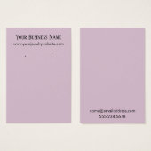 Einfache Light Mauve Earring Holder Display Cards (Vorne & Hinten)