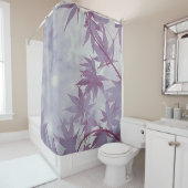 Einfache Lila Blätter Wasserfarben-Artwork| Duschvorhang (Beispiel)