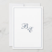 Einfache lila blaue Blumenspitze Save the Date Einladung (Rückseite)