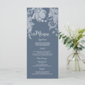 Einfache lila blauen Blumenstrauß Hochzeitmenü Programm (Stehend Vorderseite)