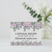 Einfache Lila Blume Grenz-Rezeptionskarten Postkarte (Stehend Vorderseite)