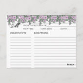 Einfache Lila Blume Grenz-Rezeptionskarten Postkarte (Rückseite)