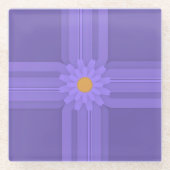 Einfache Lila Blume über Cross Modern Glasuntersetzer (Vorderseite)