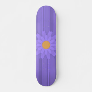 Einfache Lila Blume über Cross Modern Skateboard