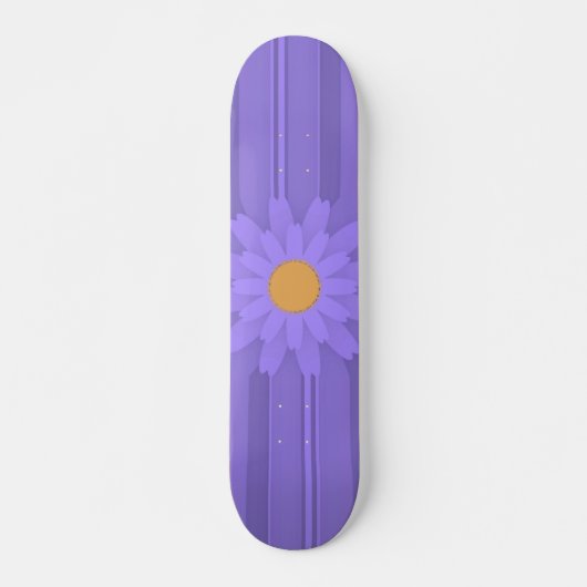 Einfache Lila Blume über Cross Modern Skateboard (Vorne)