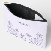 Einfache lila Blumen Zubehörtasche (Offen)
