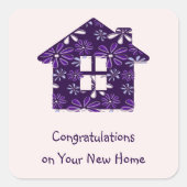Einfache Lila Blush-Glückwunsch auf Ihrer neuen Zu Quadratischer Aufkleber (Vorderseite)