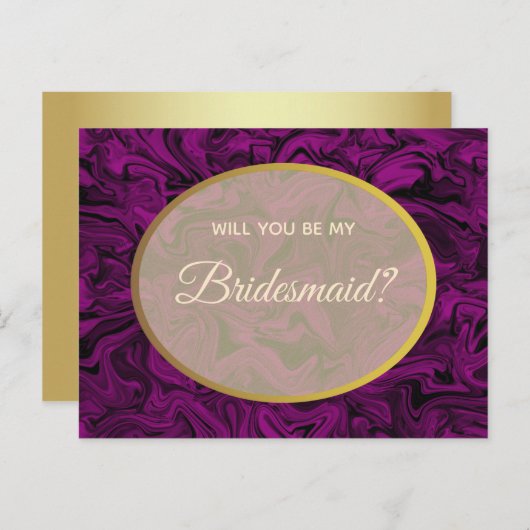 Einfache Lila Bridesmaid-Initiative Postkarte (Vorne/Hinten)