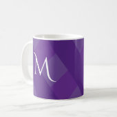 Einfache Lila Einzelinitialen Süß Kaffeetasse (Vorderseite Links)