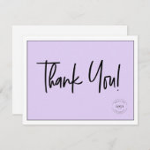 Einfache Lila Firmenlogos Sozialer Dank Dankeskarte (Vorne/Hinten)