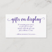 Einfache Lila Geschenke auf Display | Trauben Begleitkarte (Vorderseite)