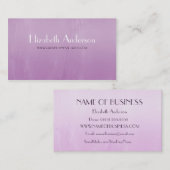 Einfache Lila Girly Chic Abstrakt gebürstet Visitenkarte (Vorne/Hinten)