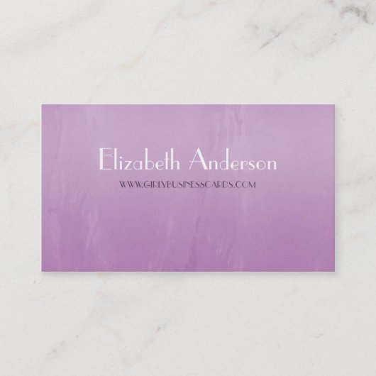 Einfache Lila Girly Chic Abstrakt gebürstet Visitenkarte (Vorderseite)
