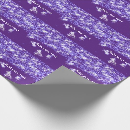 Einfache lila Glitzer funkelnde Sterne fügen Ihren Geschenkpapier (Ecke)