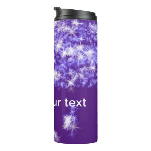 Einfache lila Glitzer funkelnde Sterne fügen Ihren Thermosbecher (Nach rechts gedreht)