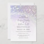 Einfache Lila Glitzer Moderne Elegante Hochzeiten Einladung (Vorderseite)