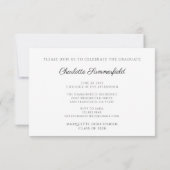 Einfache Lila Goldgraduierung Einladung (Rückseite)