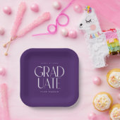 Einfache Lila Graduierungsparty Pappteller (Party)