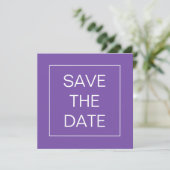 Einfache Lila Grenze Save The Date (Stehend Vorderseite)