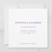 Einfache Lila Grenze Save The Date (Rückseite)