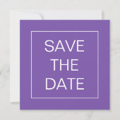 Einfache Lila Grenze Save The Date (Vorderseite)