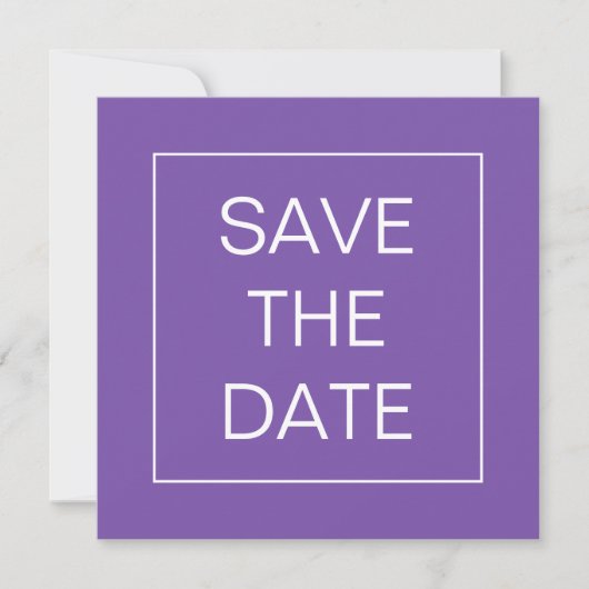 Einfache Lila Grenze Save The Date (Vorderseite)