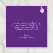 Einfache Lila Hauptplatine Moderner Abschluss Geschenkanhänger (Rückseite)